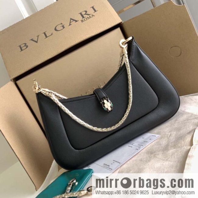 BVLGARI Bulgari SERPENTI BAIA series small shoulder bag 293208 black 27CM