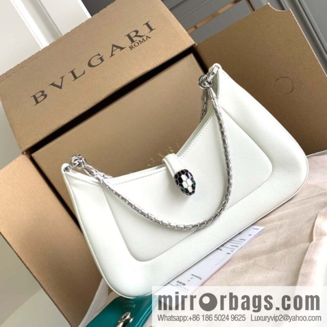 BVLGARI Bulgari SERPENTI BAIA series small shoulder bag 293208 white 27CM