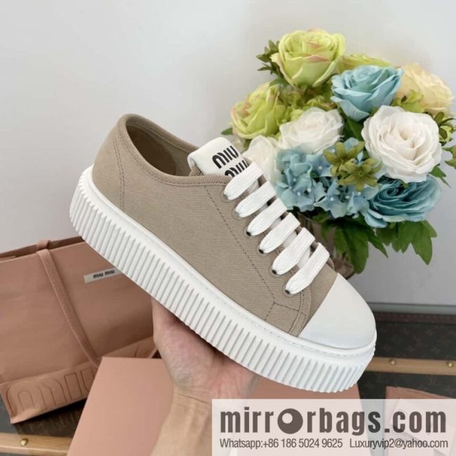 MIUMIU Miu Miu spring summer canvas platform sports cookie shoes