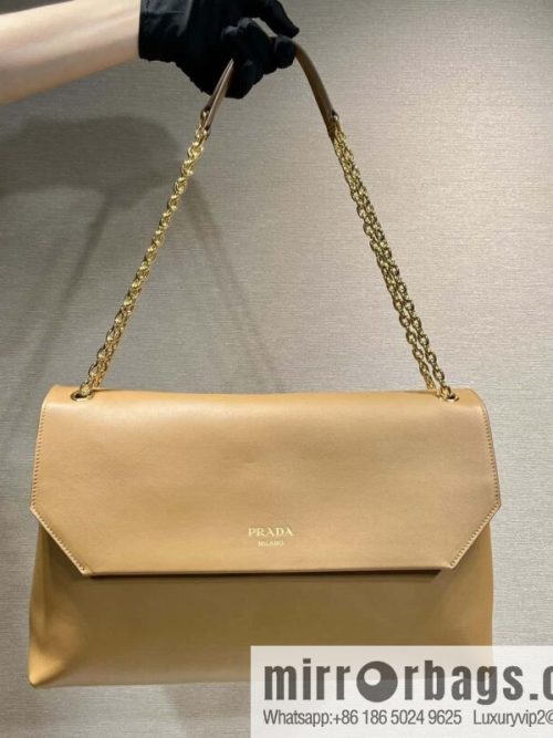PRADA new flip women\'s bag 1BD068 caramel color