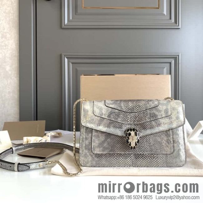 BVLGARI Bulgari Sprpenti Forever 618852 Milk protein stone metal texture water snake skin inner small sheepskin