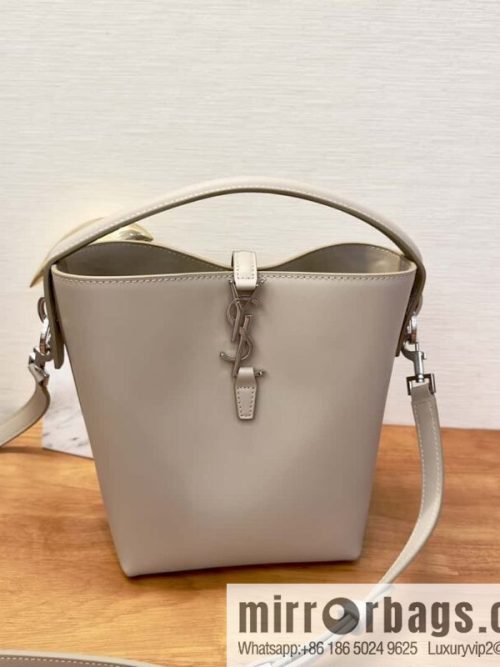 SAINT LAURENT Saint Laurent YSL summer new model _ small bucket bag 749036 milk tea silver