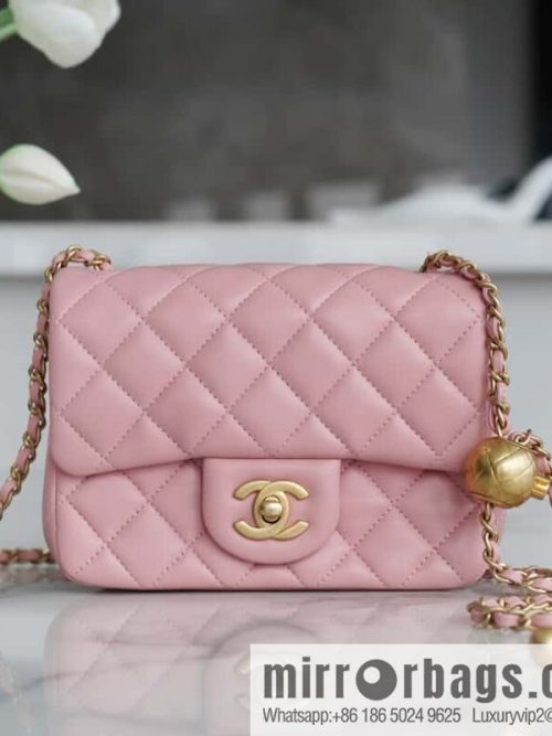CHANEL Metal ball square fat man AS1786 pink
