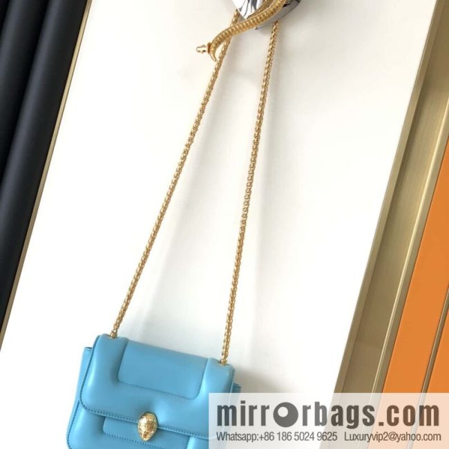 BVLGARI Bulgari joint design limited edition Mary Katrantzou snakehead bag 291071 blue 19CM