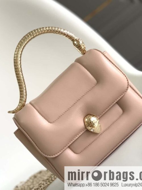 BVLGARI Bulgari joint design limited edition Mary Katrantzou snakehead bag 291071 naked powder 19CM