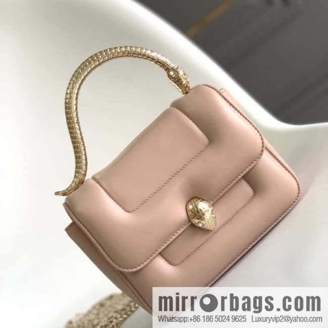 BVLGARI Bulgari joint design limited edition Mary Katrantzou snakehead bag 291071 naked powder 19CM