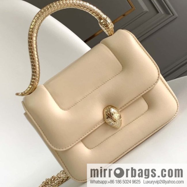 BVLGARI Bulgari joint design limited edition Mary Katrantzou snakehead bag 291071 milkshake white 19CM