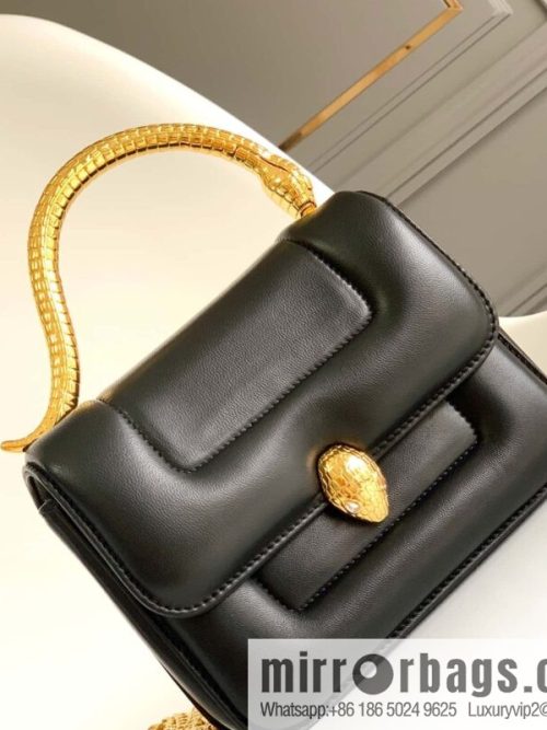 BVLGARI Bulgari joint design limited edition Mary Katrantzou snakehead bag 291071 black 19CM