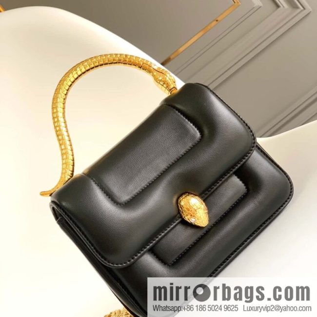 BVLGARI Bulgari joint design limited edition Mary Katrantzou snakehead bag 291071 black 19CM