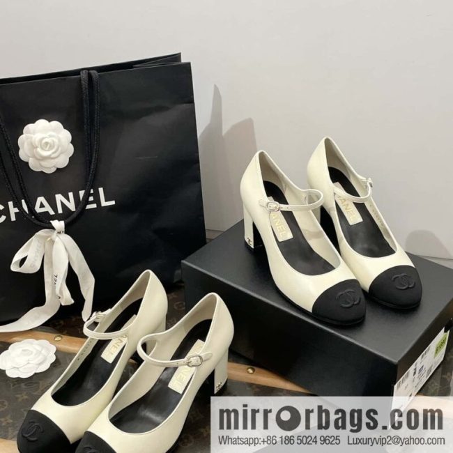 CHANEL Xiaoxiang thick heel Mary Jane high heels