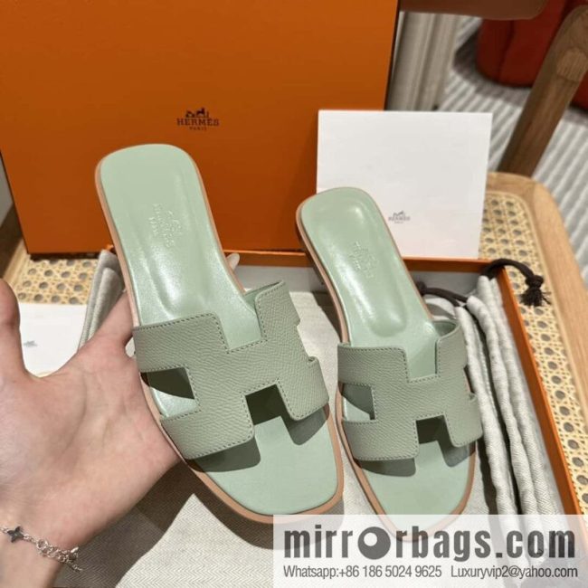 Hermès leather outsole H slippers