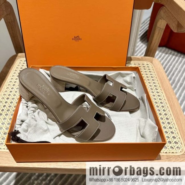 Hermès H Classic High Heels, Elephant Grey