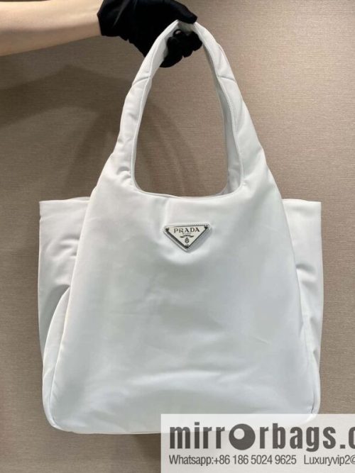 PRADA Prada nylon fabric king tote bag 1BG449 white
