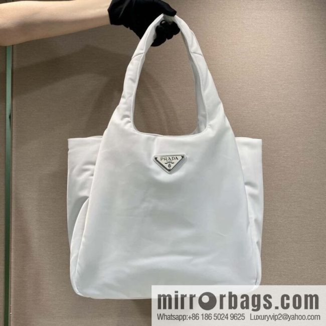 PRADA Prada nylon fabric king tote bag 1BG449 white