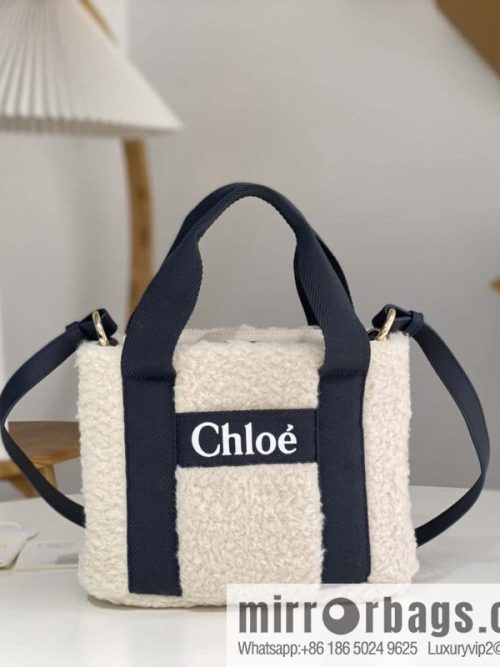 Chloe Woody Lamb Feather Tote 25CM