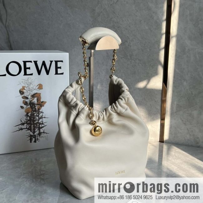 LOEWE Squeezed Underarm Bag 29.5CM White
