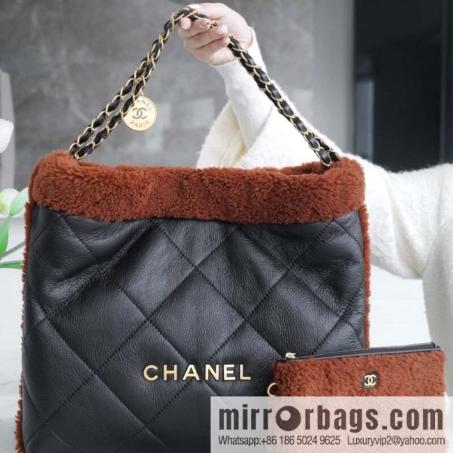 CHANEL Seasonal Limited Teddy Bear AS3261 Black Brown