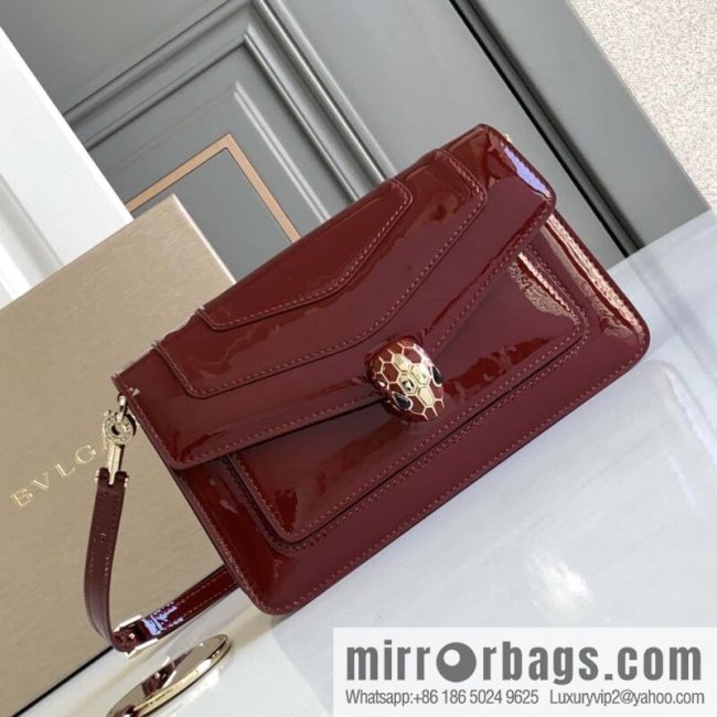 BVLGARI Bulgari SERPENTI FOREVER EAST-WEST Series Small Shoulder Bag 292103 Burgundy 22CM