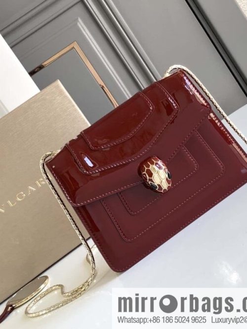 BVLGARI Bulgari SERPENTI FOREVER EAST-WEST Series Small Shoulder Bag 61879 Burgundy 20CM