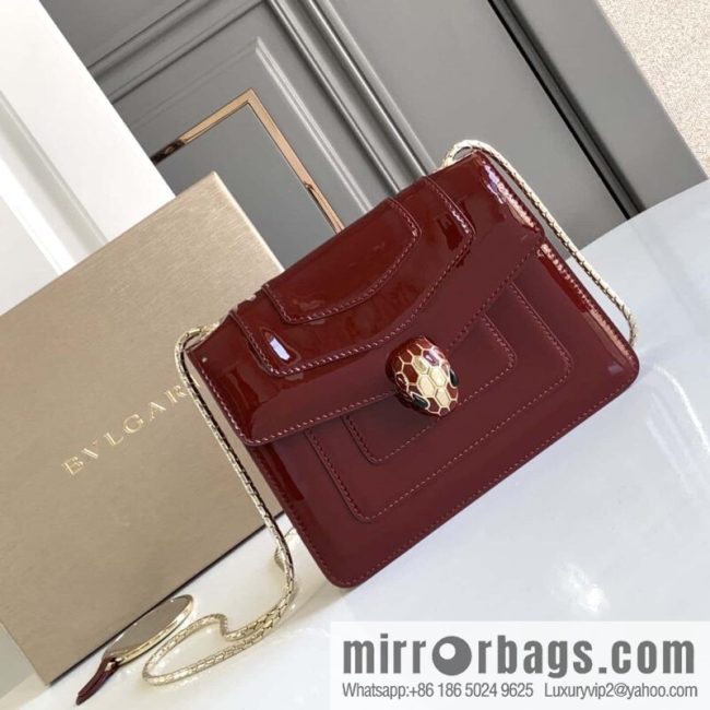 BVLGARI Bulgari SERPENTI FOREVER EAST-WEST Series Small Shoulder Bag 61879 Burgundy 20CM