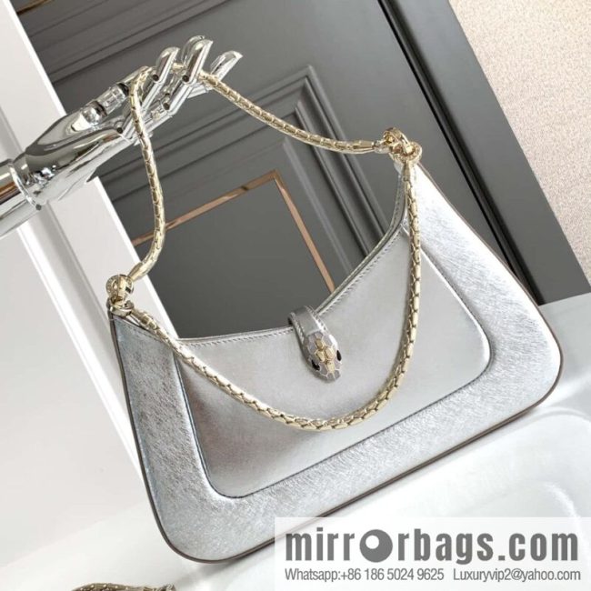 BVLGARI Bulgari SERPENTI BAIA series small shoulder bag 293208 silver 27.5CM