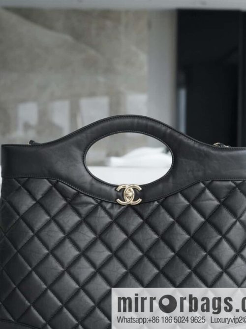 CHANEL Advanced Handicraft 31bag large black AS1010