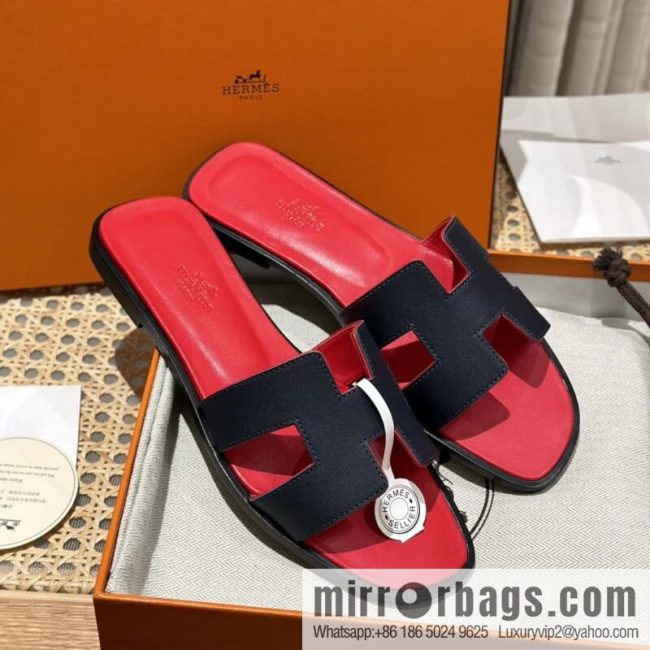 Hermès leather outsole H slippers