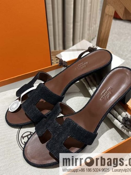 Hermès denim high heels