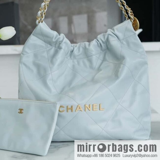 wsxc1709566628997_0-800x800kpvef43qjem8932_20250716001456.jpg CHANEL 23C 22 handbag, genuine tail leather, haze blue, medium AS3261.