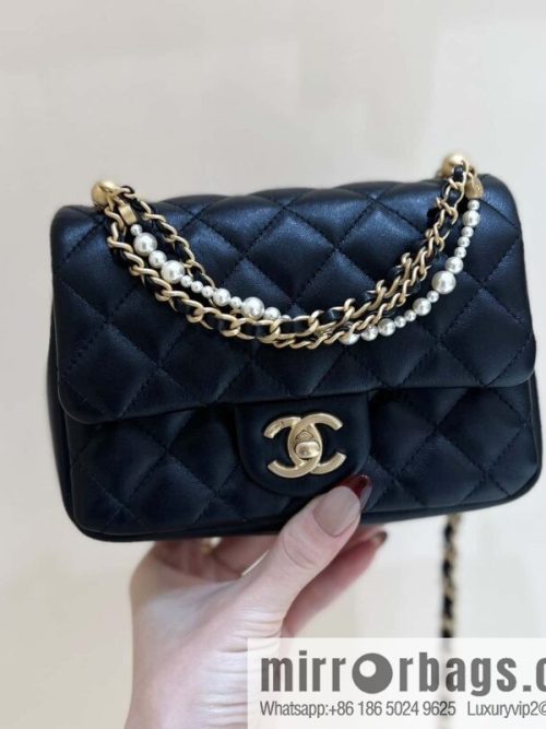 CHANEL 24P Spring and Summer Preview Series Limited Edition Pearl Square Fatty AS4385 black