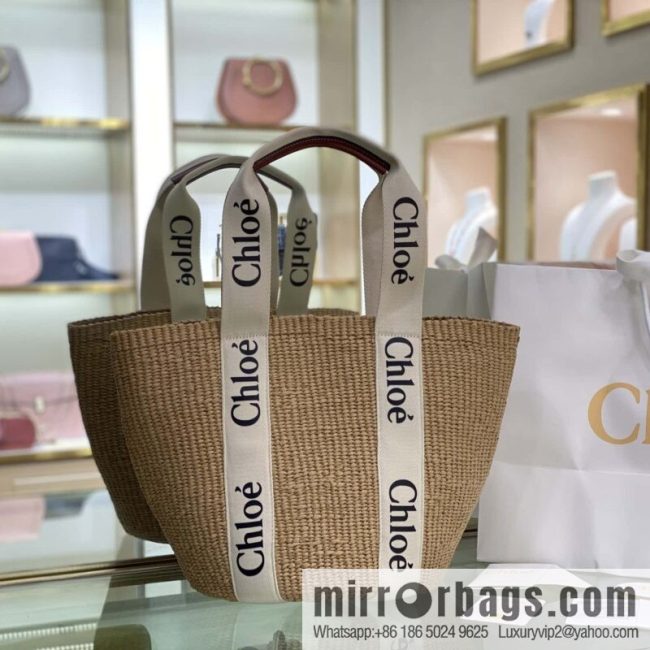 Chloe Large Woody Basket Bag 6865 White 48CM