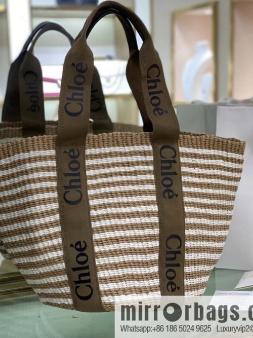 Chloe Large Woody Basket Bag 6865 Large Double Green 48CM