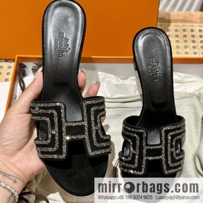 Hermès 2022 spring and summer new product H brand high-heeled diamond surface model