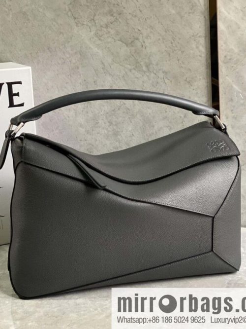 LOEWE latest model, premium gray Puzzle bag geometric bag 0532 large 36.5CM