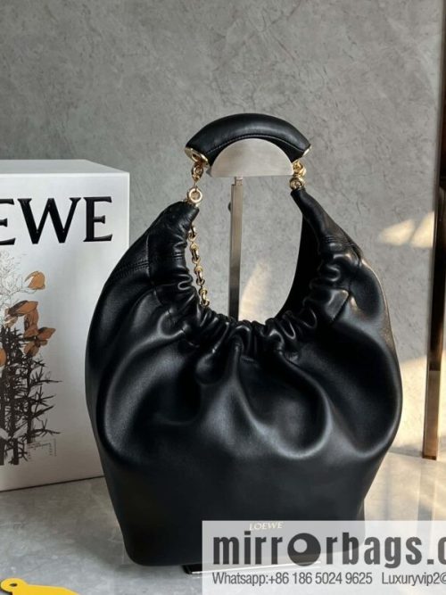 LOEWE Squeezed Underarm Bag 0701 black 29.5CM