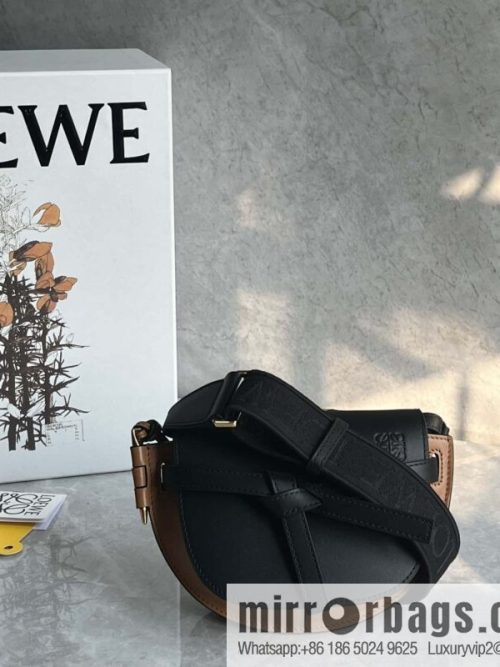 LOEWE letter wide shoulder strap saddle bag MiniGateDual handbag 0672