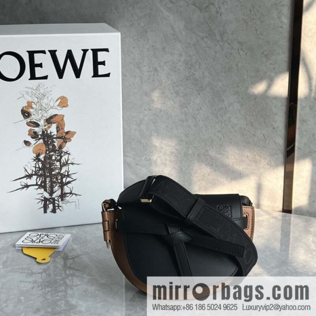 LOEWE letter wide shoulder strap saddle bag MiniGateDual handbag 0672