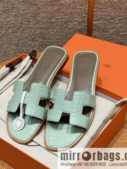 Hermès crocodile slippers