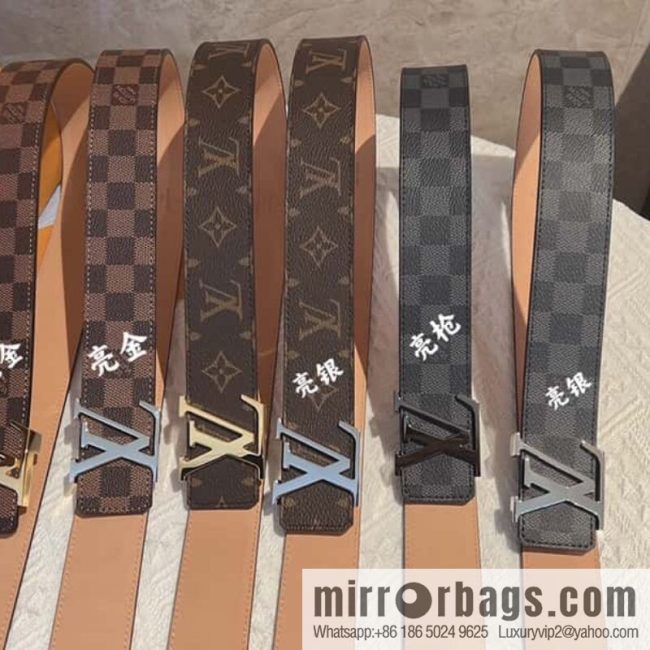 LV signature letter metal buckle belt M9808/M9608/M9610