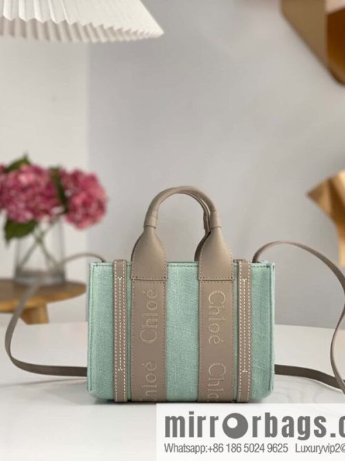 Chloe Woody Linen with Pitot Bag, Avocado Green with Grey Mini20CM