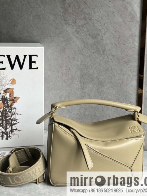 LOEWE satin leather ➕ Anagram embroidery shoulder strap puzzle geometric pack 0189 clay green