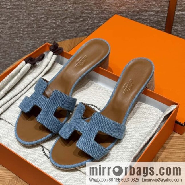 Hermès limited edition denim high heels