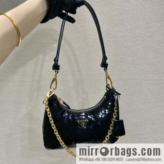 PRADA 🎉 Sequins Hobo 🎉 1 BC 204 Hand Carry/Underarm Bag/Crossbody Bag