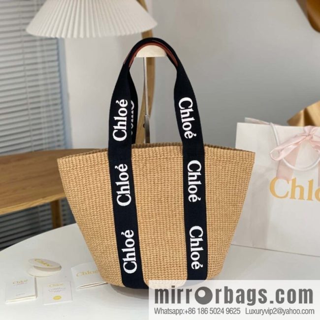 Chloe woody large straw bag~ panda color scheme 🐼 48CM