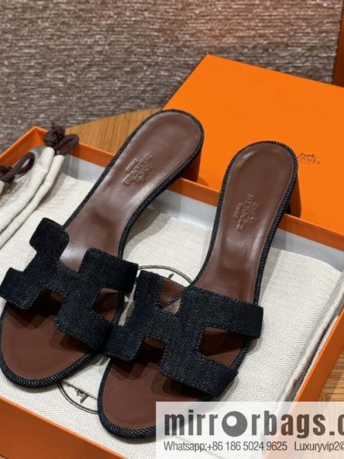 Hermès\' latest popular denim high heels