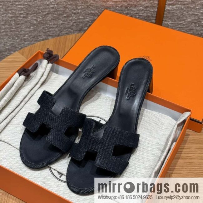 Hermès\' latest popular denim high heels