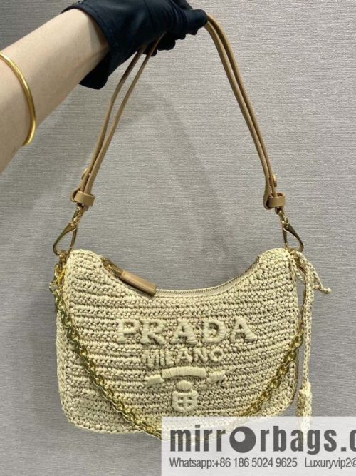 PRADA 🎉 Straw Hobo 🎉 1BC 204 B