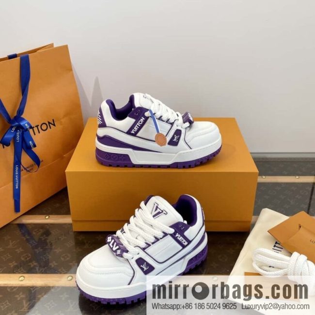 LV donkey brand 𝐭𝐫𝐚𝐢𝐧𝐞𝐫 𝐦𝐚𝐱𝐢||𝟐𝟎𝟐𝟒 latest color scheme bread \"fat Ding\" sneakers, purple