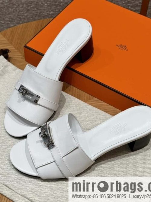 Hermes Kelly Button Slippers