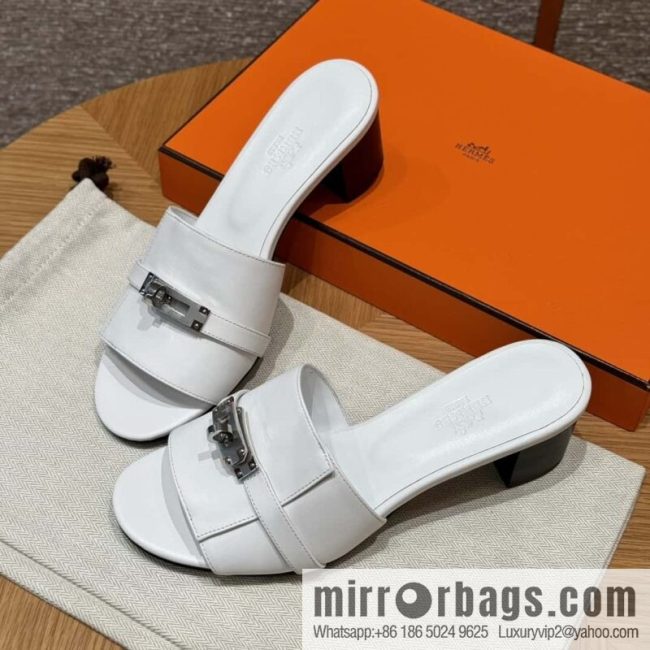 Hermes Kelly Button Slippers